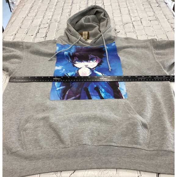 Jon Lauren Apparel Sweatshirt Unisex Size L Color Gray Blue Lock Pullover Hoodie - Picture 8 of 9
